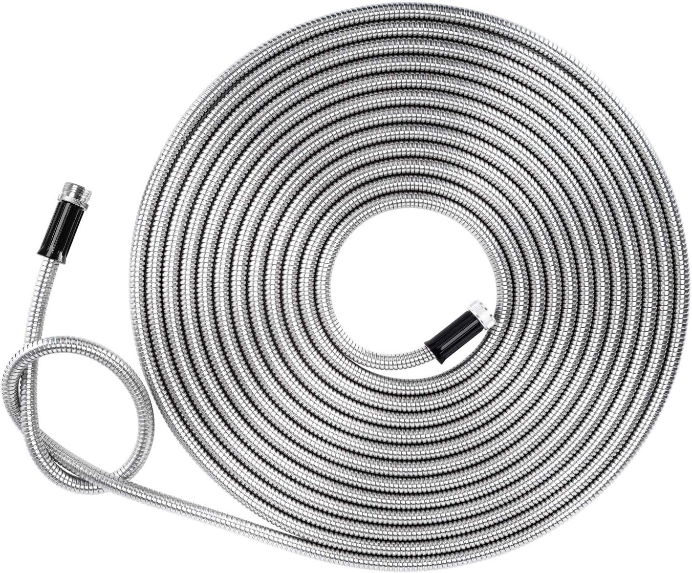 Beaulife Metal Garden Hose 100 ft Flexible No Kink Lightweight RV Drinking Water Hose Extension Leader Hose Heavy Duty Outdoor