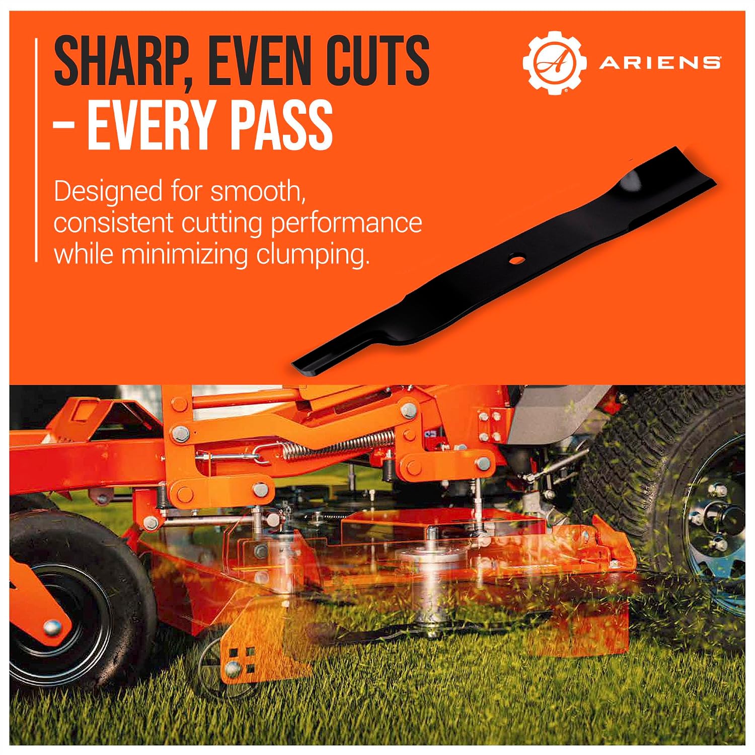 Ariens 3 Pack Alloy Steel 18-Inch Replacement Mower Blades for 52-Inch Deck RIDGELINE and APEX Models, for Enhanced Cutting Efficiency