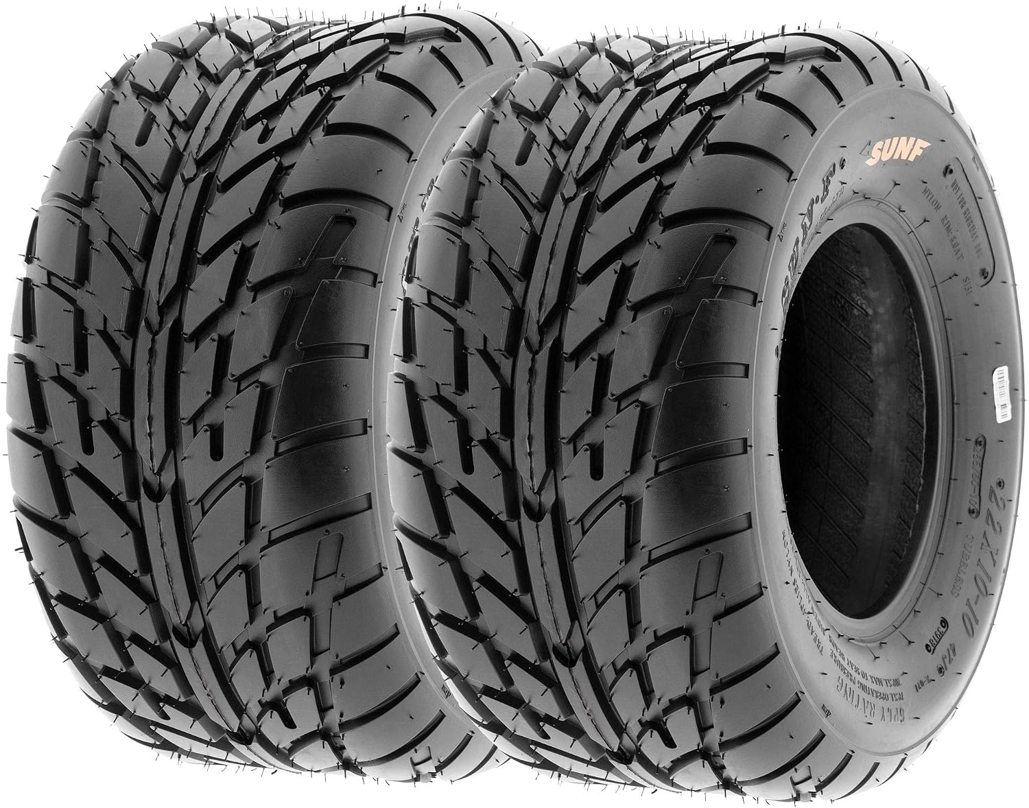 SunF A021 TT Road Go ATV UTV Flat Track & Asphalt Tires 19x6-10 Front & 225/45-10 Rear, 6 PR, Set of 4