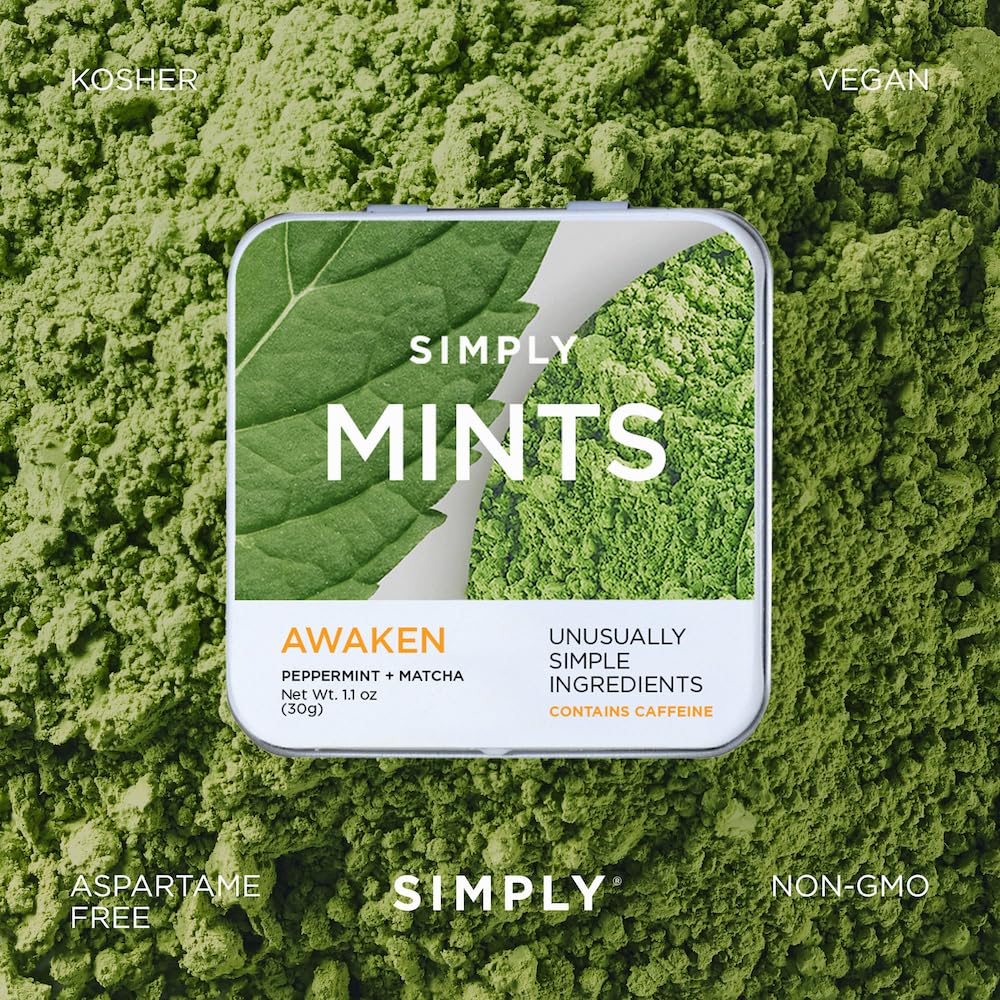 SIMPLY MINTS Natural Peppermint Breath Mints, 6 Pack (180 Pieces), Made With Real Peppermint Oil | Aspartame-Free, Sorbitol-Free, Xylitol-Free, Vegan, Kosher, Non-GMO