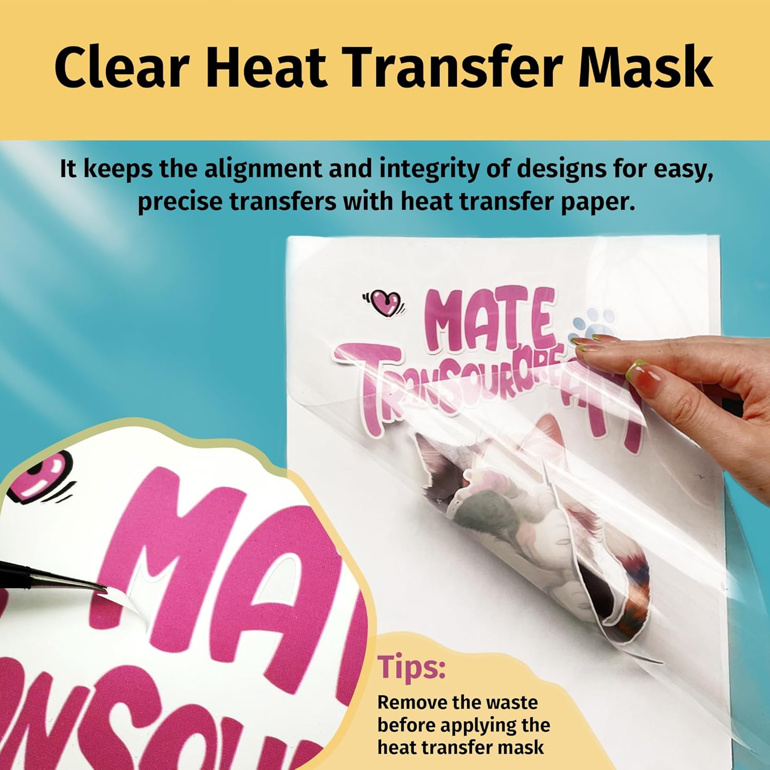 TransOurDream Heat Transfer Paper for Dark T Shirts(10 Sheets, 8.5x11),Printable HTV Heat Transfer Vinyl for Inkjet Printers