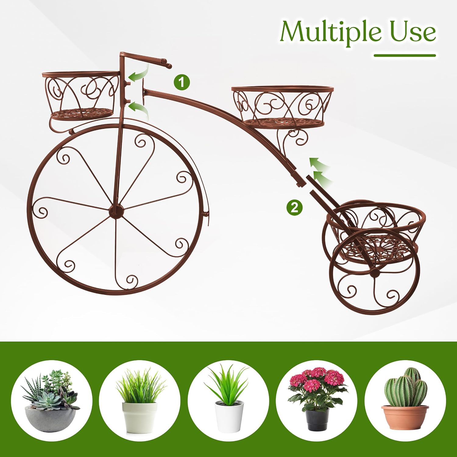 Sorbus® Garden Cart Stand & Flower Pot Plant Holder Display Rack, 6 Tiers, Parisian Style - Perfect for Home, Garden, Patio (Bronze)