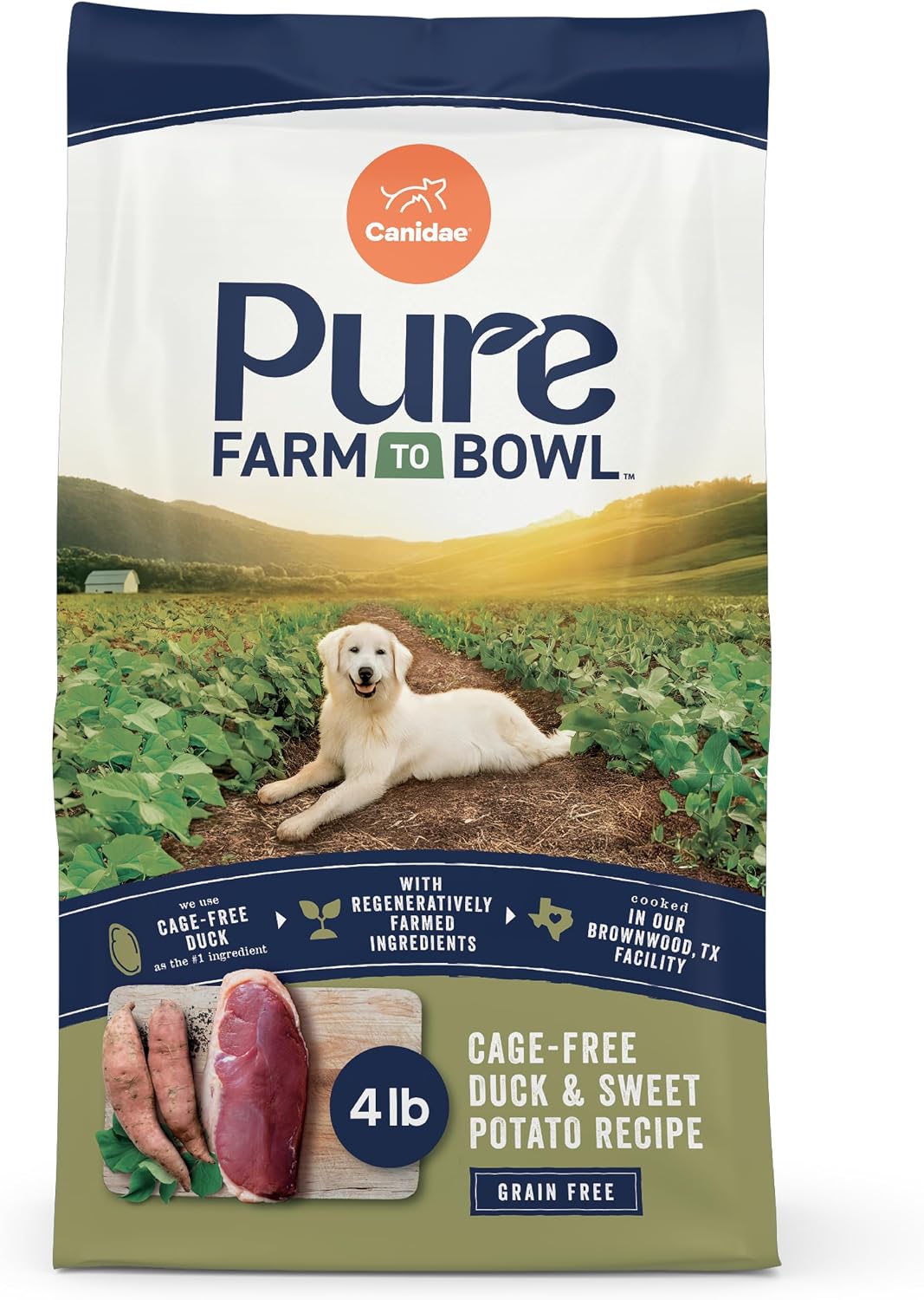 Canidae Pure Farm to Bowl Dry Dog Food - Balanced Nutrition for Adult Dogs - Limited Ingredient Formula - Grain, Wheat & Soy-Free - 22 lb - Wild-Caught Salmon & Sweet Potato Recipe
