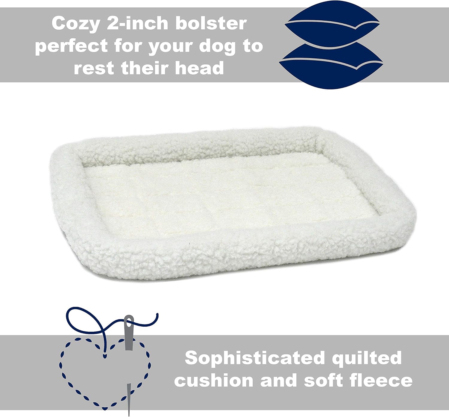 MidWest Homes for Pets QuietTime XXS Dog Bed – Cinnamon Faux Fur Bolster, Ultra-Soft and Machine Washable, Fits 18-Inch Crates and Carriers, for Small Dogs and Cats