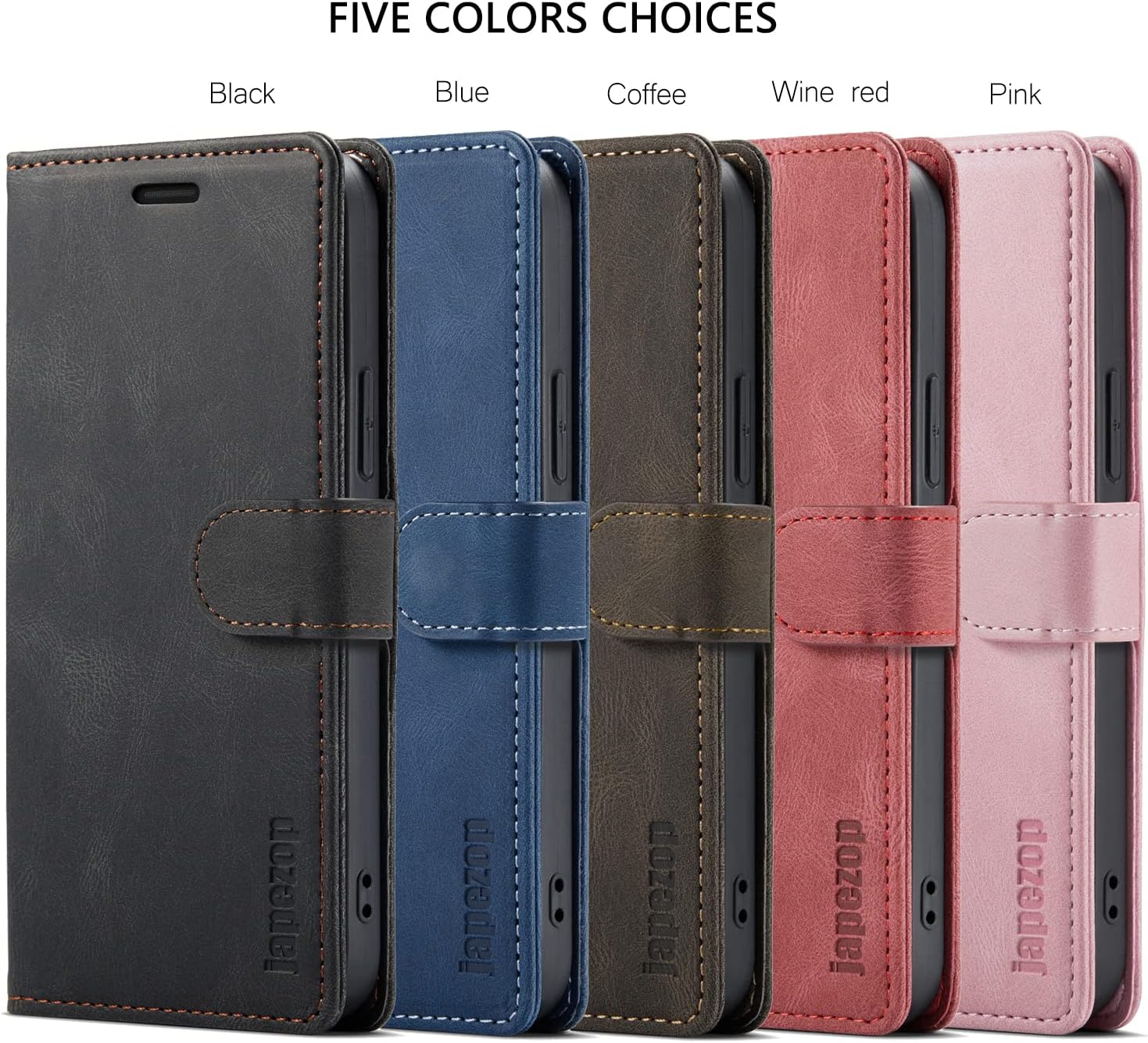 japezop iPhone 12 Mini Wallet Case with [RFID Blocking],Blue