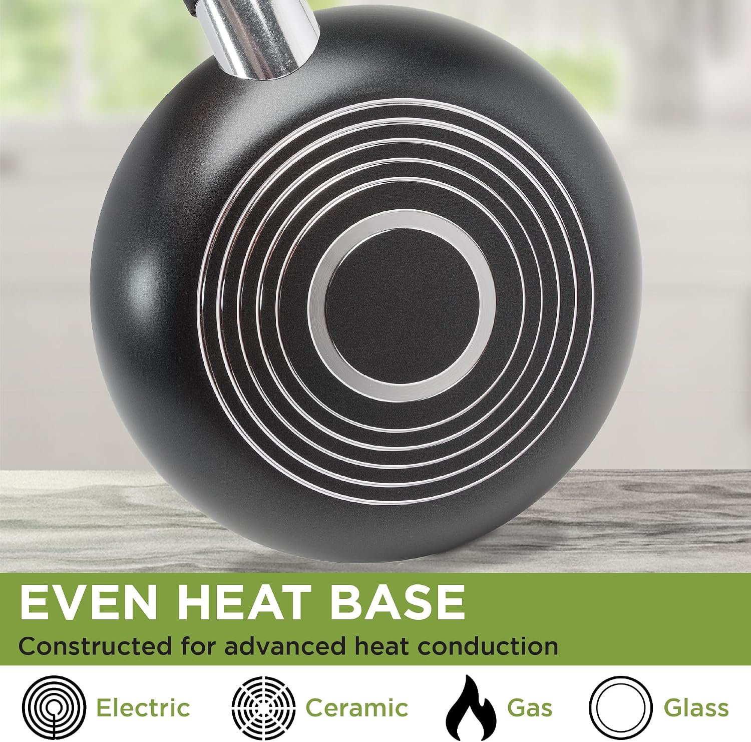 Ecolution Easy Clean Ceramic Nonstick Cookware Set, Dishwasher Safe Kitchen Pots and Pans Set, Comfort Grip Handle, Even Heating