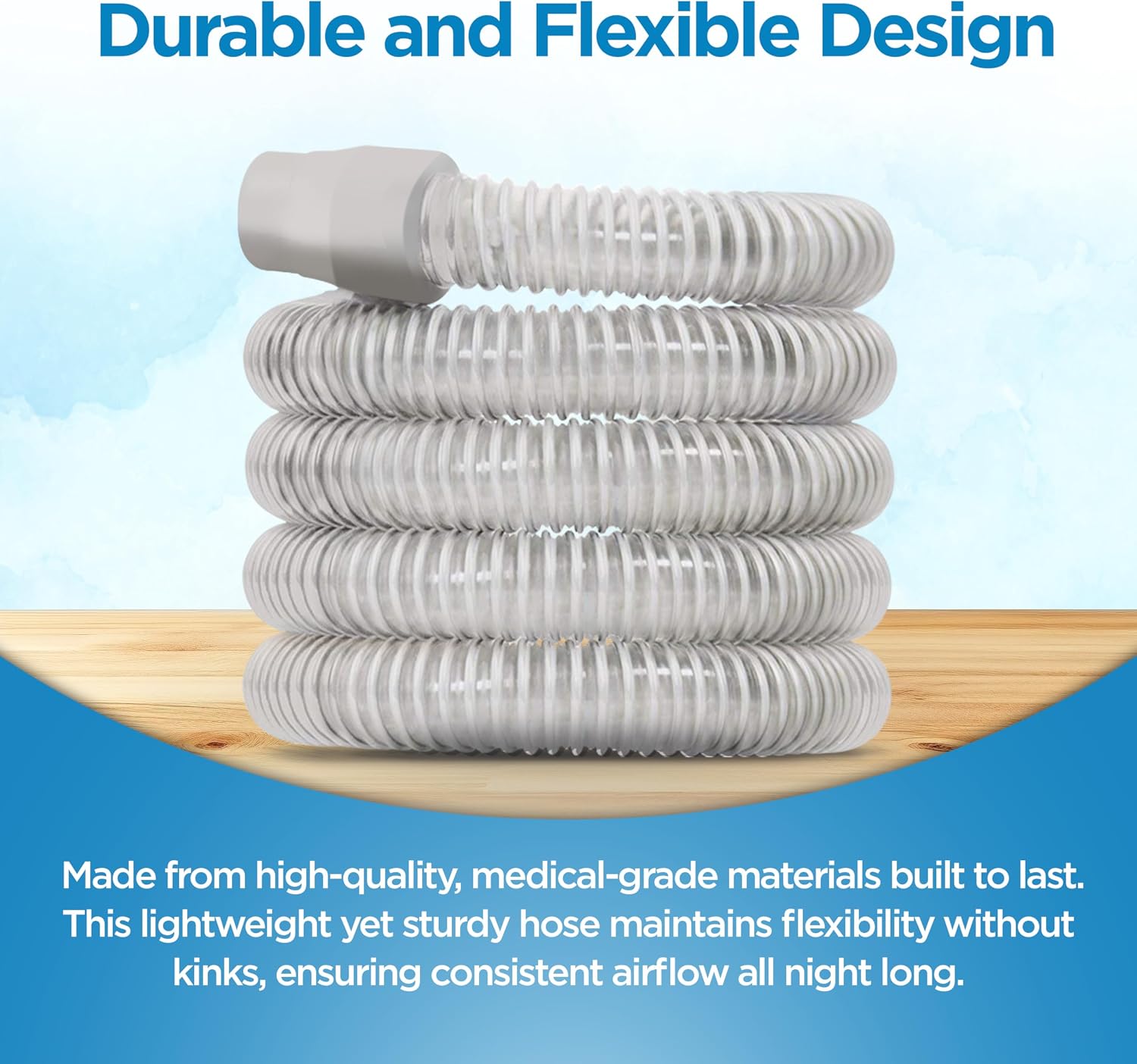 resplabs CPAP Hose | Perfect Fit Replacement Tubing for All CPAP Machines | 6ft Standard 22mm, Gray