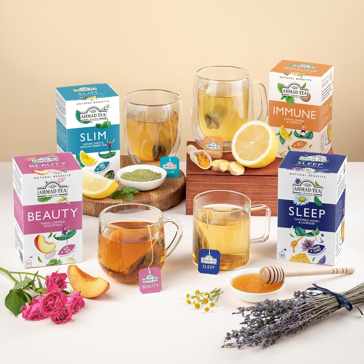 Ahmad Tea Green Tea, Evergreen Selection Pack Teabags, 60 Foil Teabags - Caffeinated & Sugar-Free