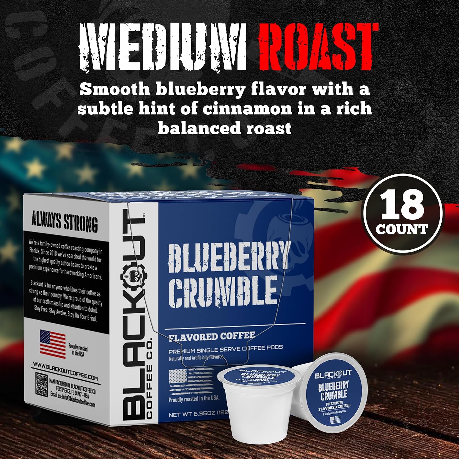 Blackout Coffee Blueberry Crumble Ground Coffee, Medium Roast, 12 oz