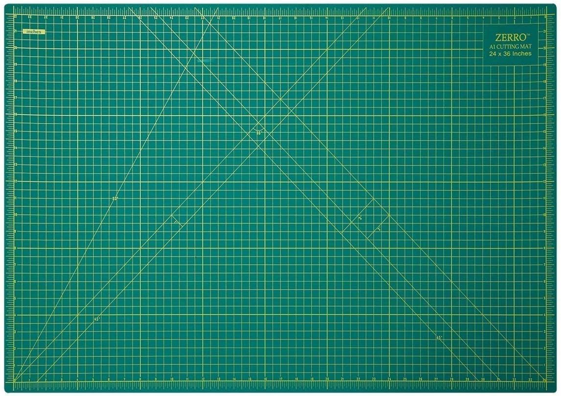 ZERRO Self Healing Cutting Mat 24" x 36", Double Sided & Non-Slip | Professional 5-Ply Rotary Mat for Scrapbooking, Fabric, Quilting, Sewing, Crafts (A1)