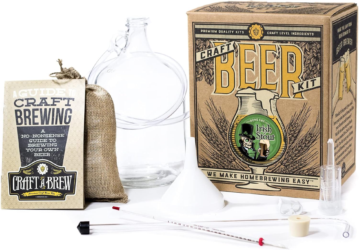 Craft A Brew - Hefeweizen - Beer Making Kit - Make Your Own Craft Beer - Complete Equipment and Supplies - Starter Home Brewing Kit - 1 Gallon