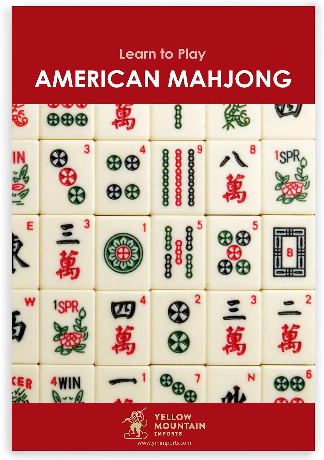 Yellow Mountain Imports American Mahjong Set, Chinoise with Soft Leatherette Case - Racks with Pushers, Scoring Coins, Dice, and Wind Indicator