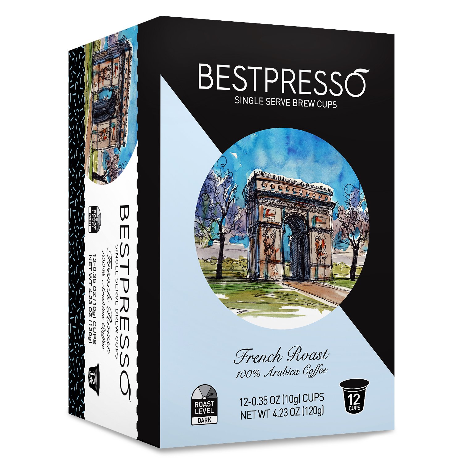 Bestpresso Coffee, Donut Shop Medium Roast Single Serve K-Cup Pods, 96 Count (Compatible With 2.0 Keurig Brewers) 8 Packs Of 12 Cups