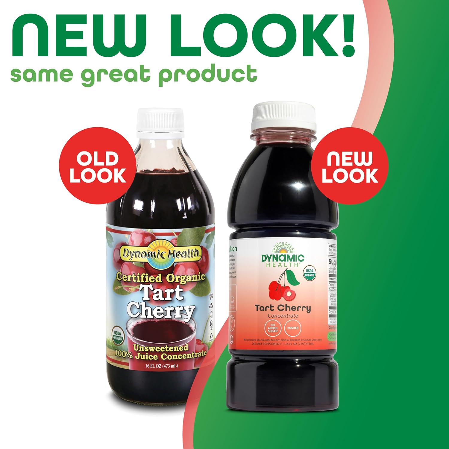 DYNAMIC HEALTH Organic 100% Tart Cherry Juice Concentrate, 32 fl oz | Antioxidant Support, Unsweetened, No Additives, 31 Servings, Vegan, Gluten Free