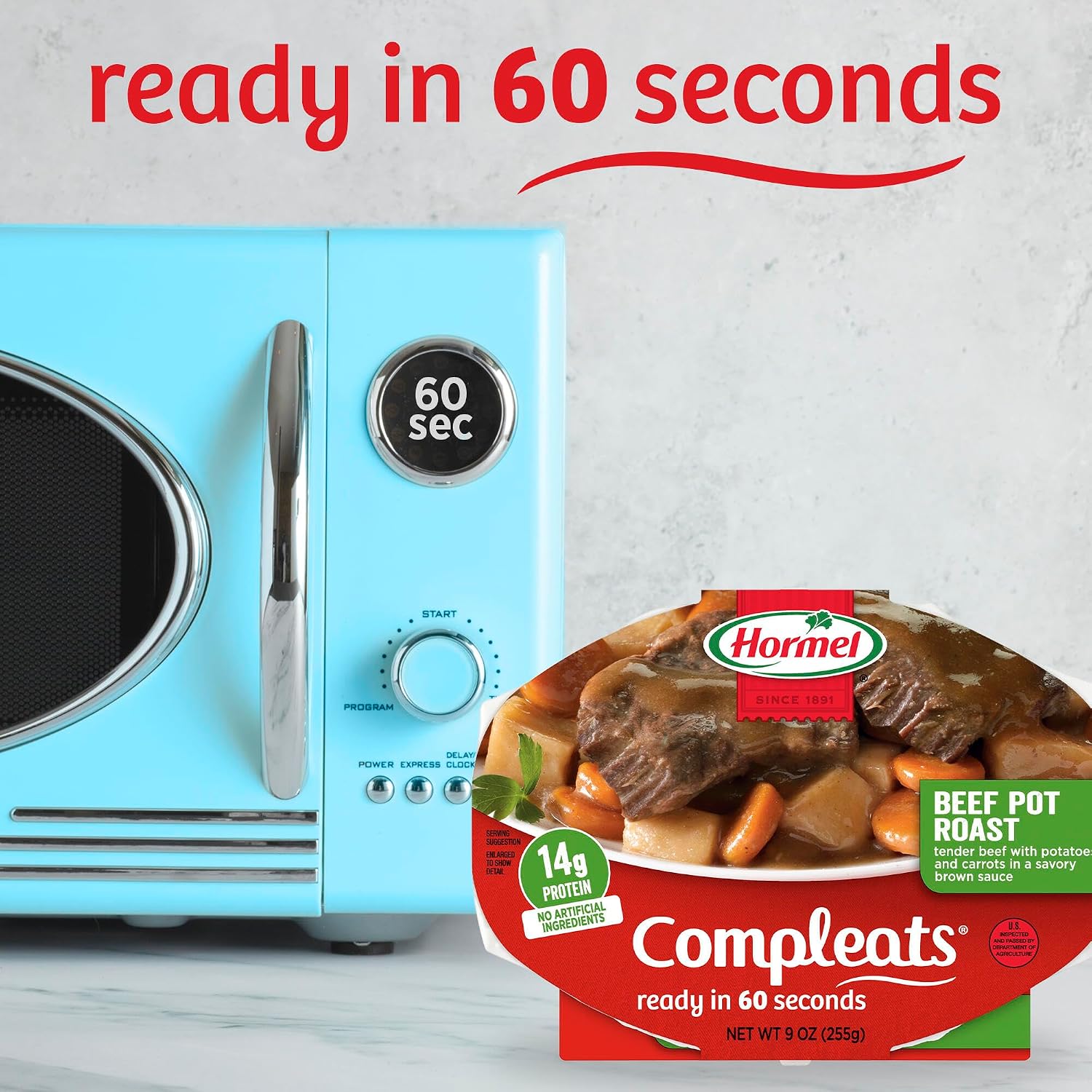 HORMEL COMPLEATS Beef Pot Roast Microwave Tray, 9 Ounces (Pack of 6)
