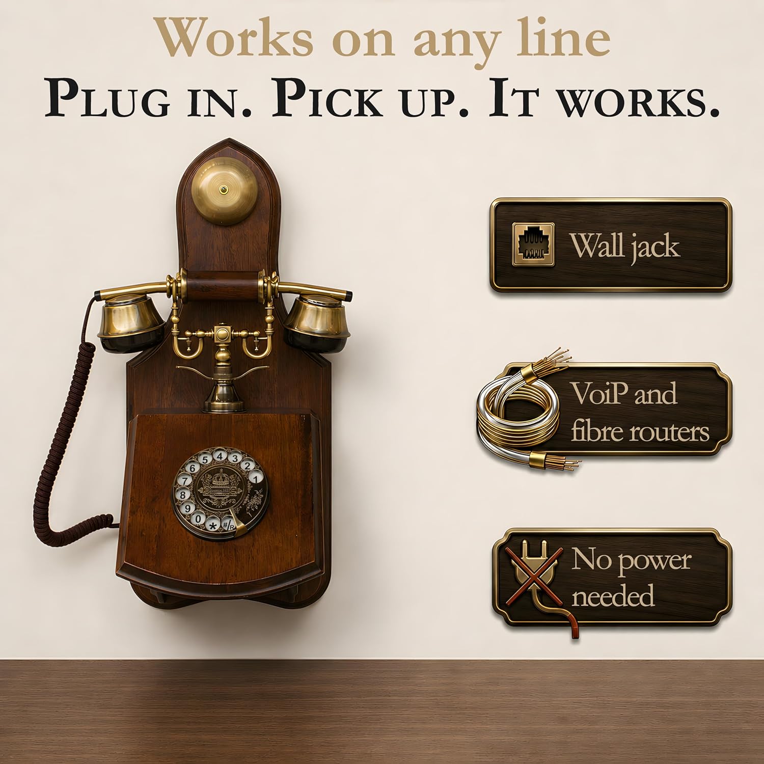 Opis Technology 1921 Cable Model C — A Real-Wood Candlestick Rotary Phone, Fully Working on Modern Home Phone Lines.