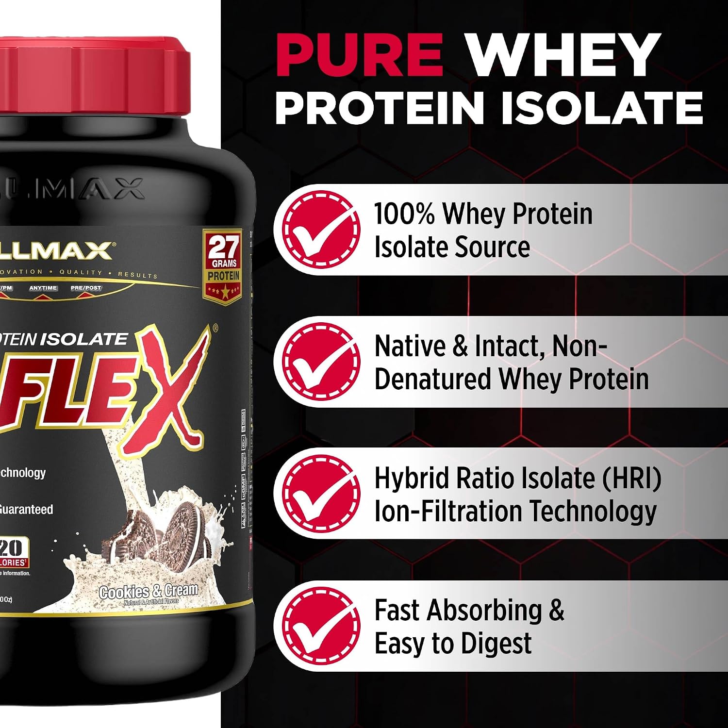 ALLMAX ISOFLEX Whey Protein Isolate, Chocolate Peanut Butter, 5 lb