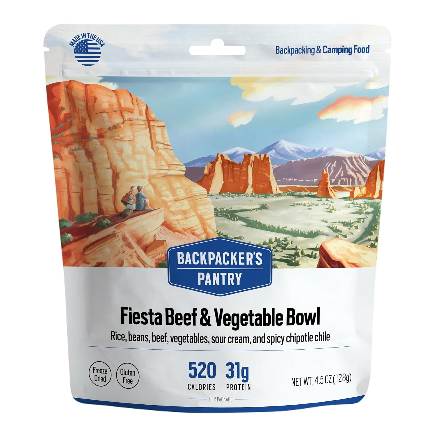 Backpacker's Pantry Lasagna | 1-Pack | 29g Protein | 620 Cal | Vegetarian, Nut Free | Made in the USA | Freeze Dried Meal & Camping Food