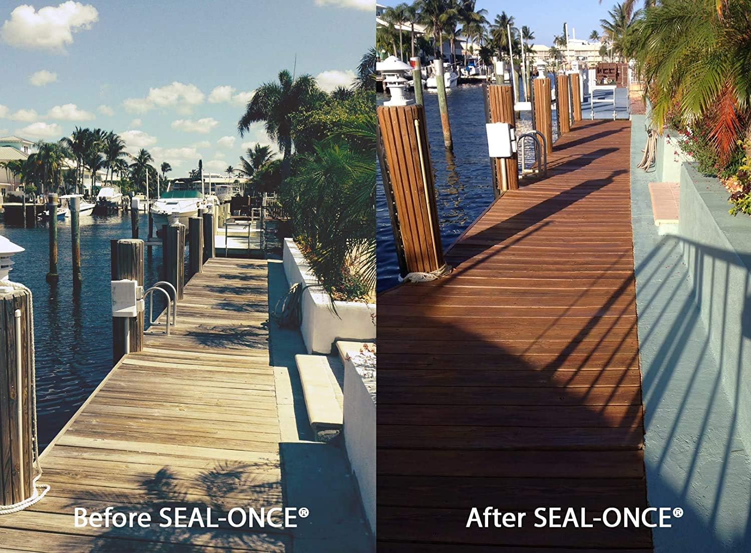 Seal-Once Nano+Poly Wood Sealer and Waterproofer, Clear, 1 Gallon | With Polyurethane, Water-based, Low-VOC, Waterproofer & Stain, For Decks, Fences & Log Homes