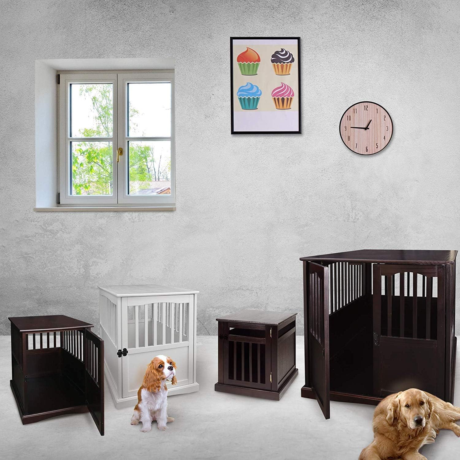 Casual Home Wooden Small Pet Crate, End Table, Espresso,19.5"W x 22.5"D x 22.5"H