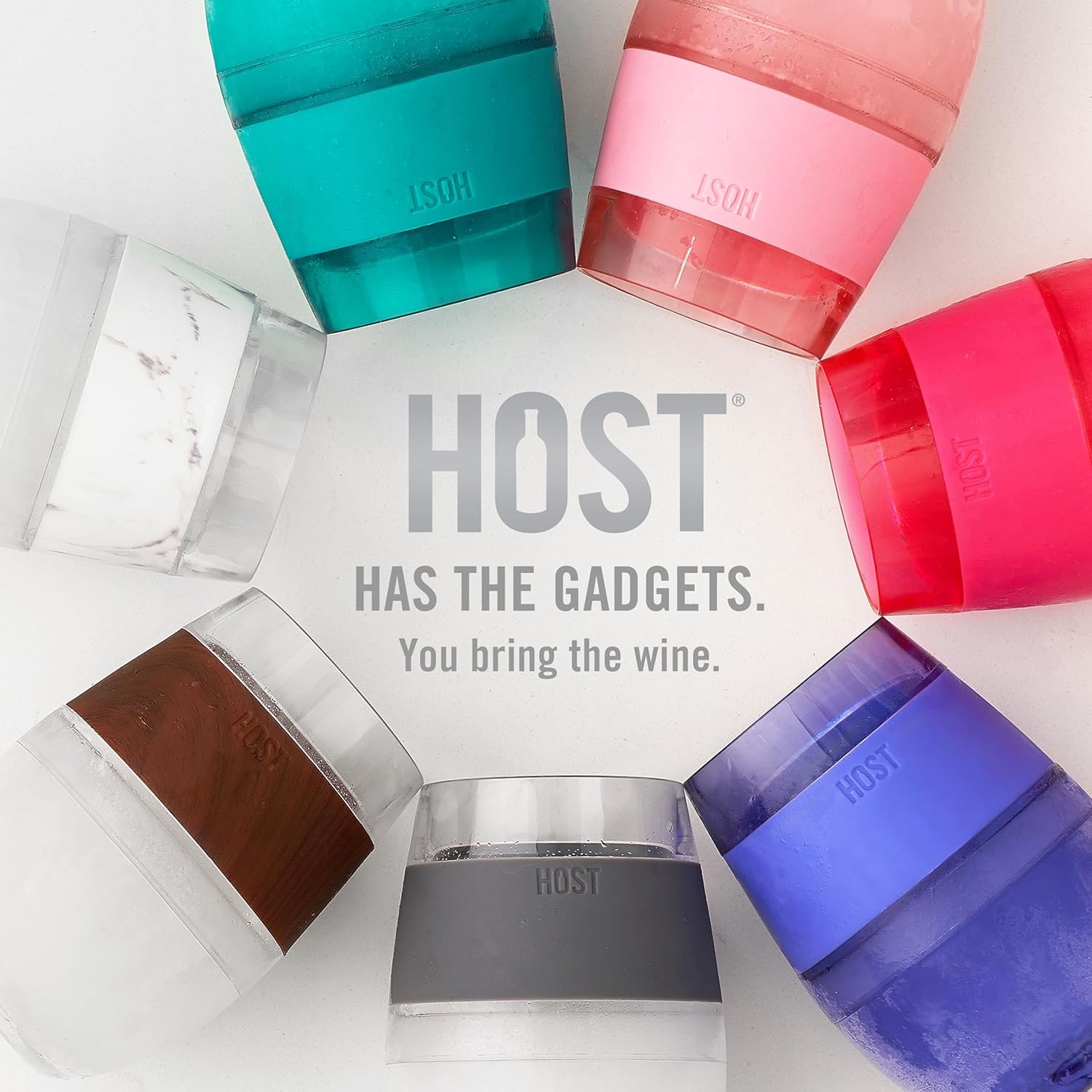 Host Wine Freeze Cup Set of 2 - Plastic Double Wall Insulated Drink Cup, Freezable Vacuum Insulated Wine Glasses, 8.5 oz Blue