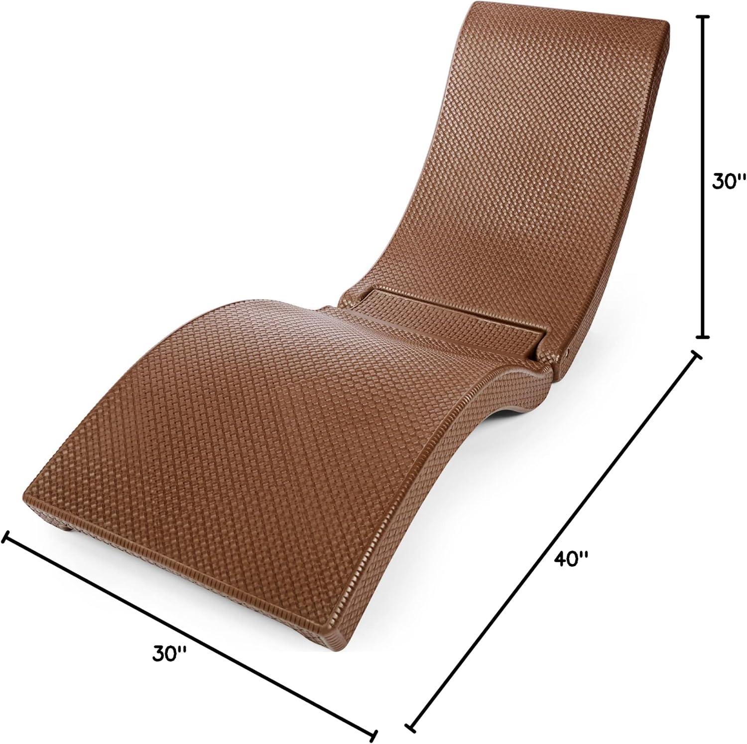 Pool Mate Luxury Swimming Pool Patio Chaise Lounge Chair, White Large