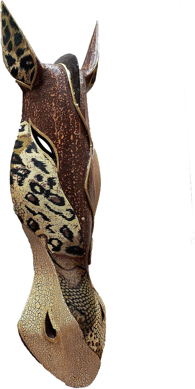 Giraffe Zebra Face Mask Wall Hanging Décor Hand Painted Patterns African Safari Style Decorative Accent Contemporary Variation An Awesome Gifting