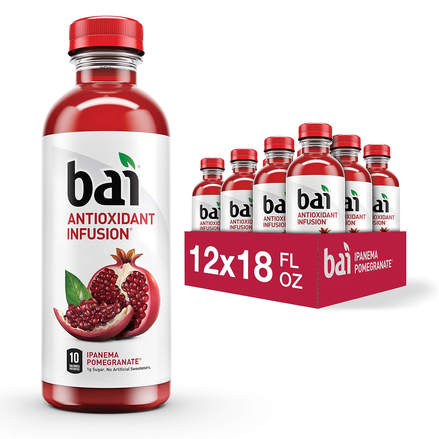 Bai Flavored Water, Kula Watermelon, Antioxidant Infused Drinks, 18 Fluid Ounce Bottle (Pack of 12)