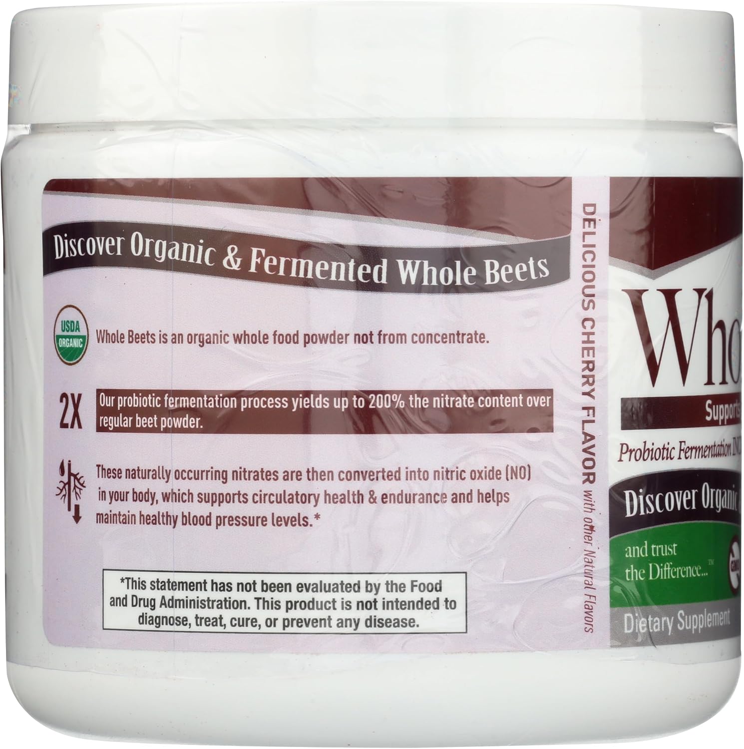 Nature's Answer Whole Beet Root Powder | Organic & Fermented | Great Tasting Cherry Flavor | Supports Circulatory Health & Endurance | Helps