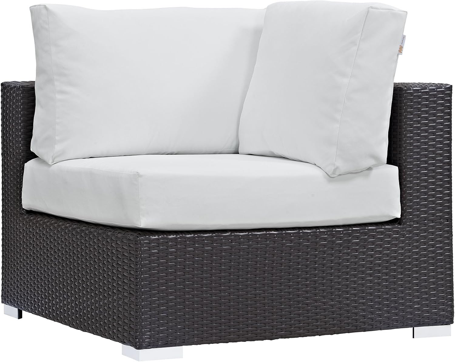 Modway Convene Wicker Rattan Outdoor Patio Loveseat in Espresso White