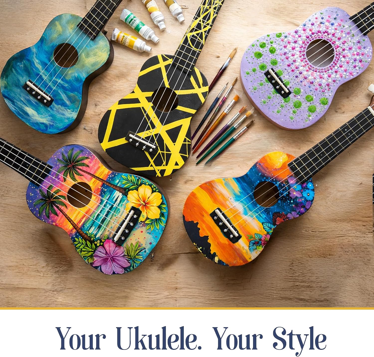 DIY Ukulele Kit - Build Your Own Guitar with 21-Inch Soprano Ukelele Kit, Includes 33 Pieces Make Your Own Ukulele Acoustic Guitar DIY Projects