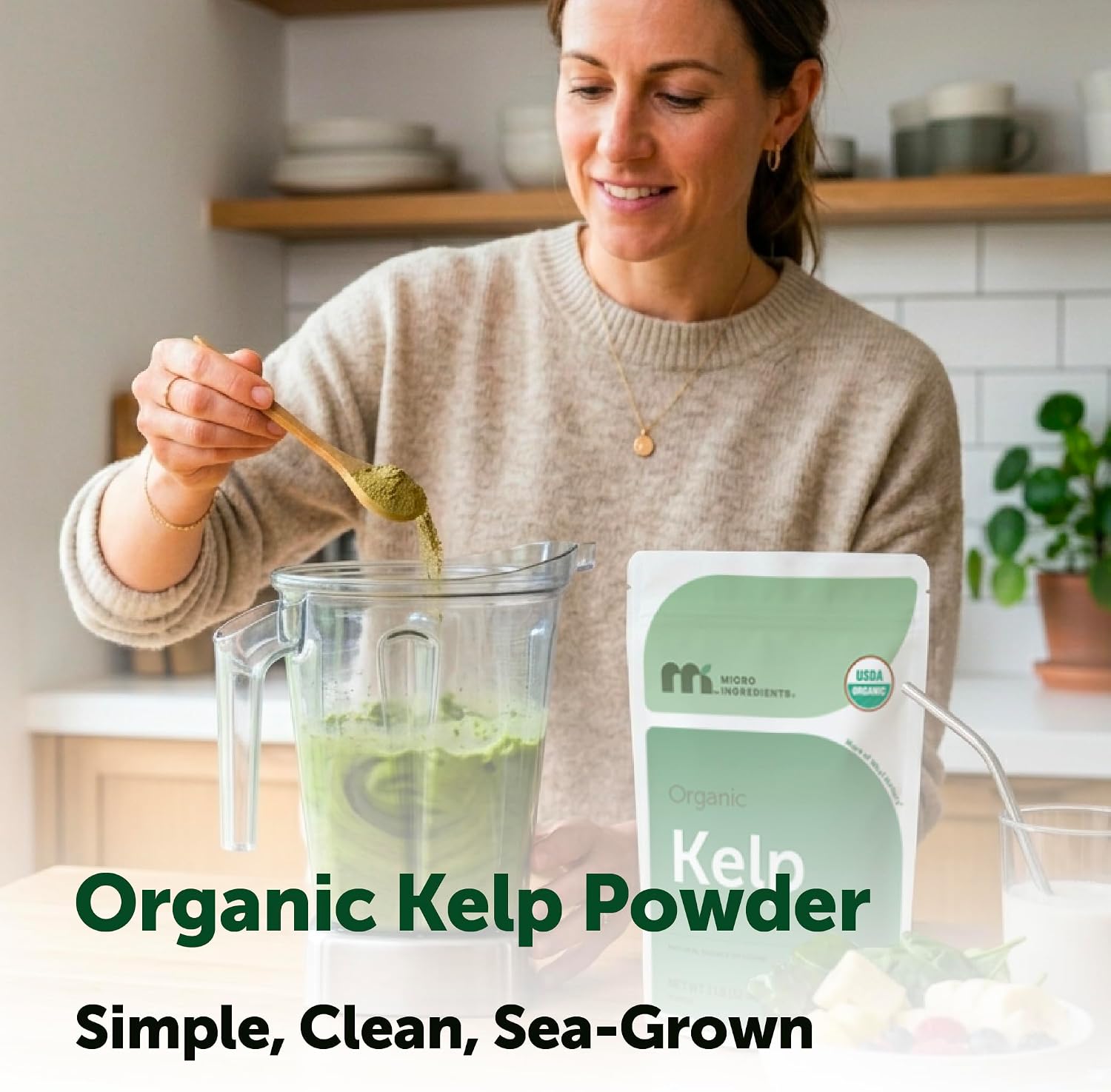 Micro Ingredients Organic Kelp Powder, 2 lb | Whole Plant Sea | Easy to Mix | Long-Lasting Supply for Smoothies, Soups