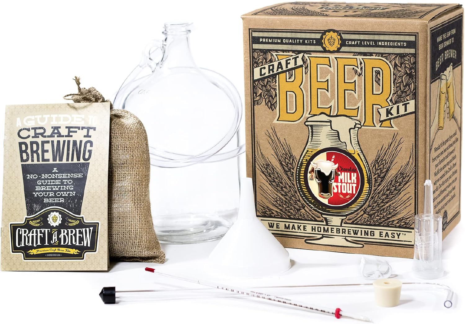 Craft A Brew - Hefeweizen - Beer Making Kit - Make Your Own Craft Beer - Complete Equipment and Supplies - Starter Home Brewing Kit - 1 Gallon