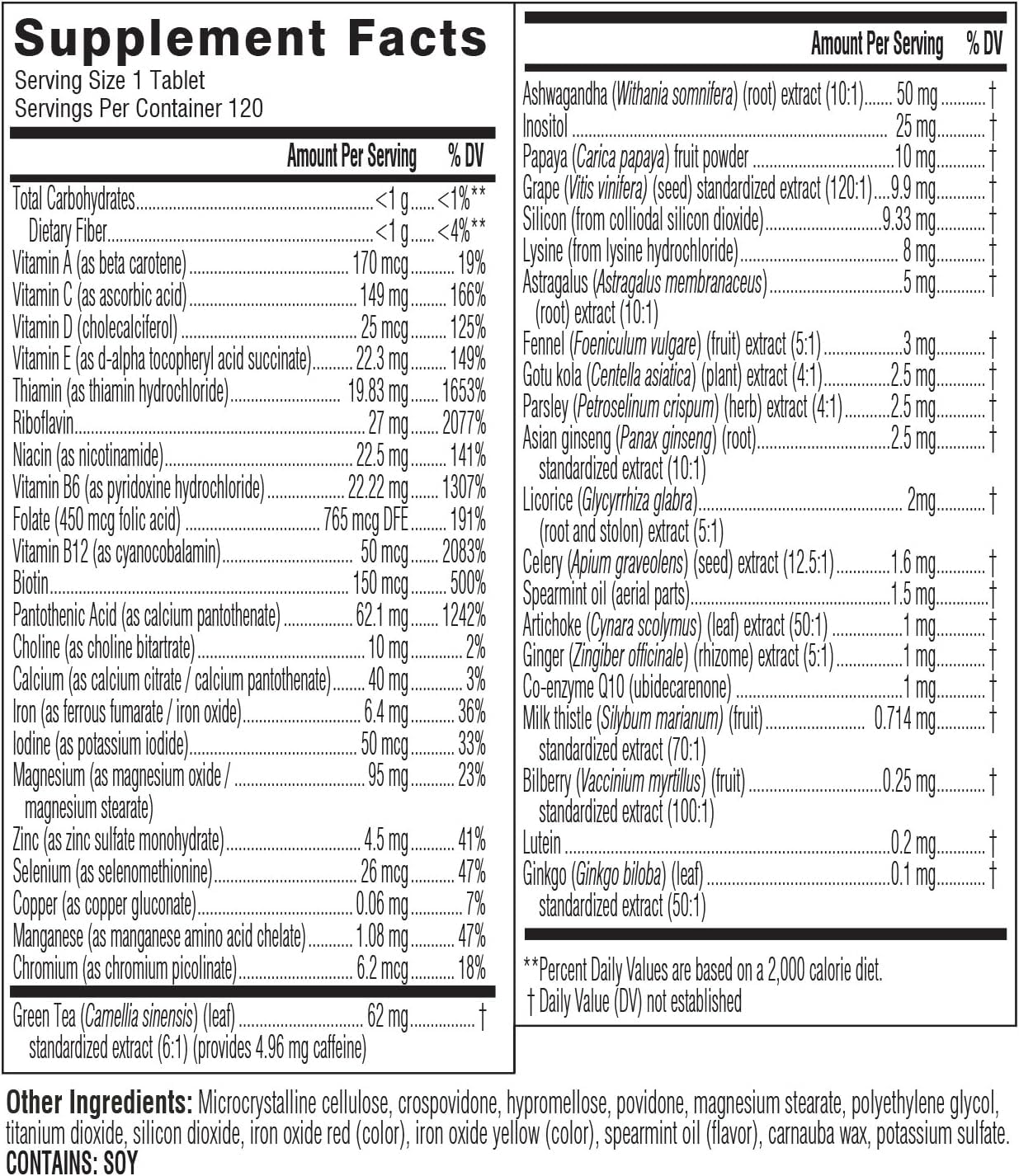 Swisse Ultivite Mens Daily Multivitamins | 50 Vitamins, Antioxidants and Minerals + Adaptogens | Energy, Stress & Immune Support | Mens Vitamins | 120 Tablets