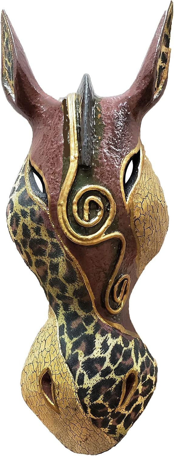 Giraffe Zebra Face Mask Wall Hanging Décor Hand Painted Patterns African Safari Style Decorative Accent Contemporary Variation An Awesome Gifting