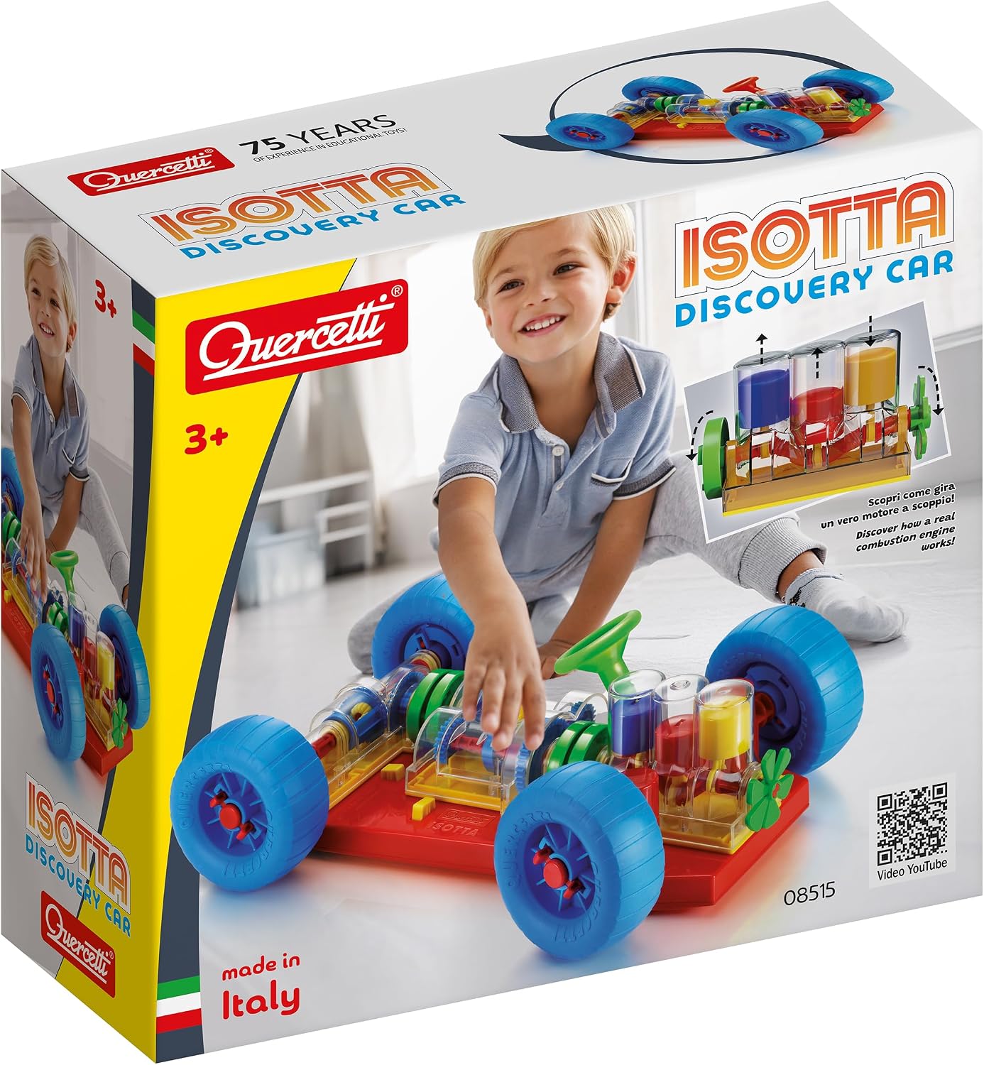 Quercetti Isotta Discovery Car - Simple Introduction to The Inner Workings of a Car (Made in Italy)