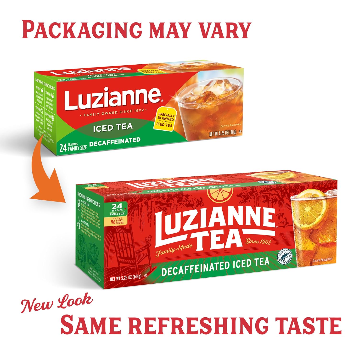 Luzianne Green Tea Bags, Family Size, 24ct Box (Pack of 1)