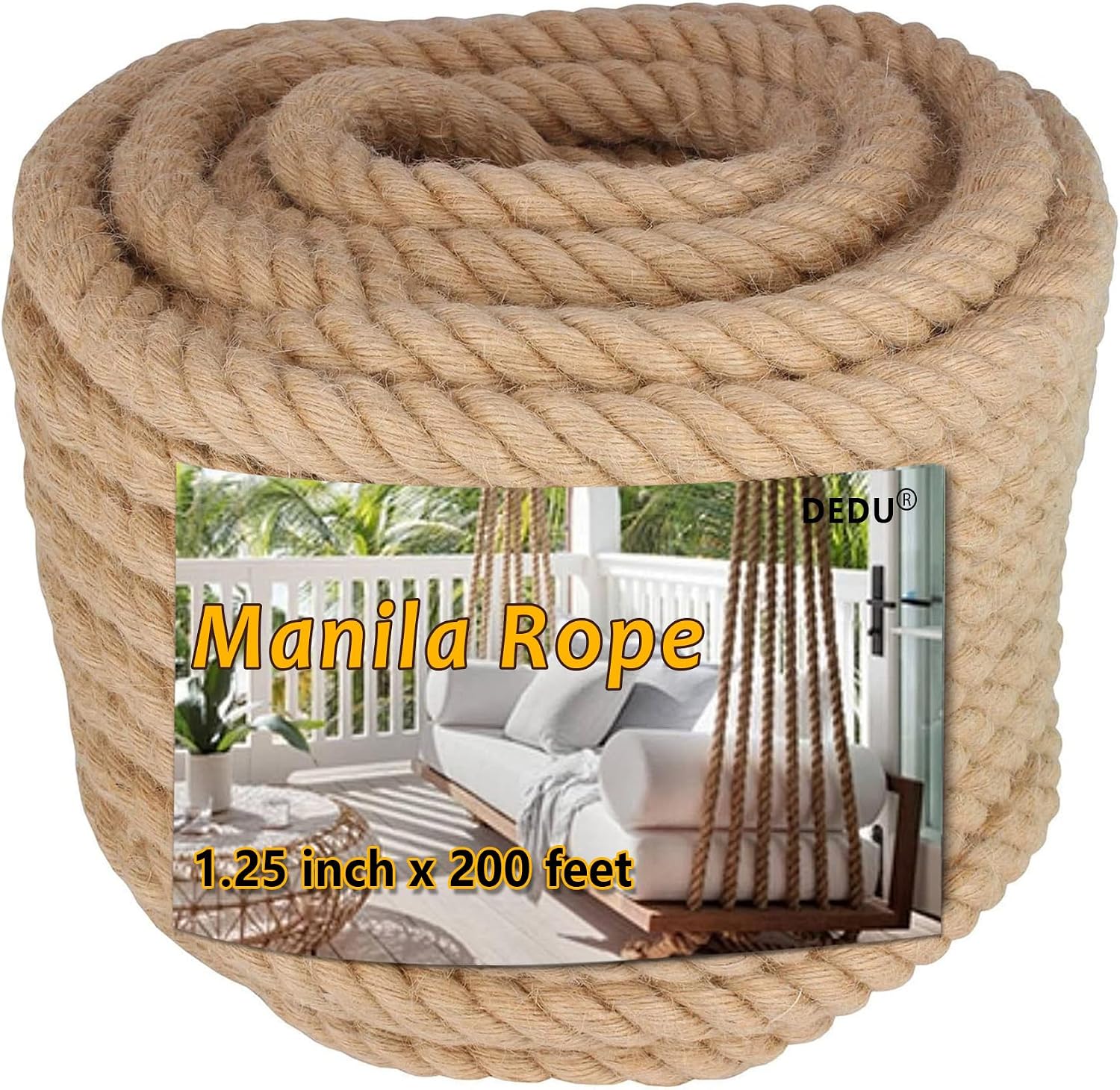 1" X 100' Treated Manila Rope Boat Docks Tree Farm Dock Deck