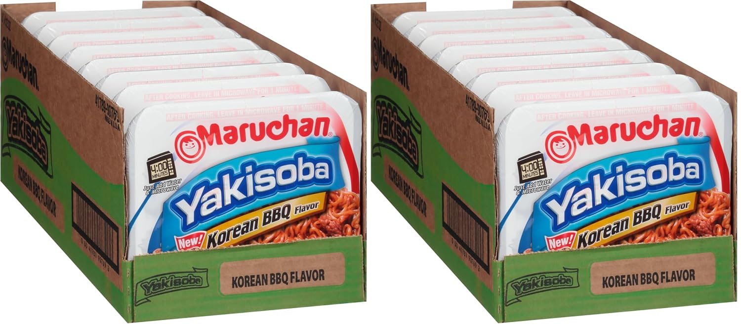 Maruchan Yakisoba, Spicy Chicken Flavor – Stir-Fried Japanese Instant Ramen Noodles, High Protein Microwavable Meal – 4.11 Oz. (8 Pack)