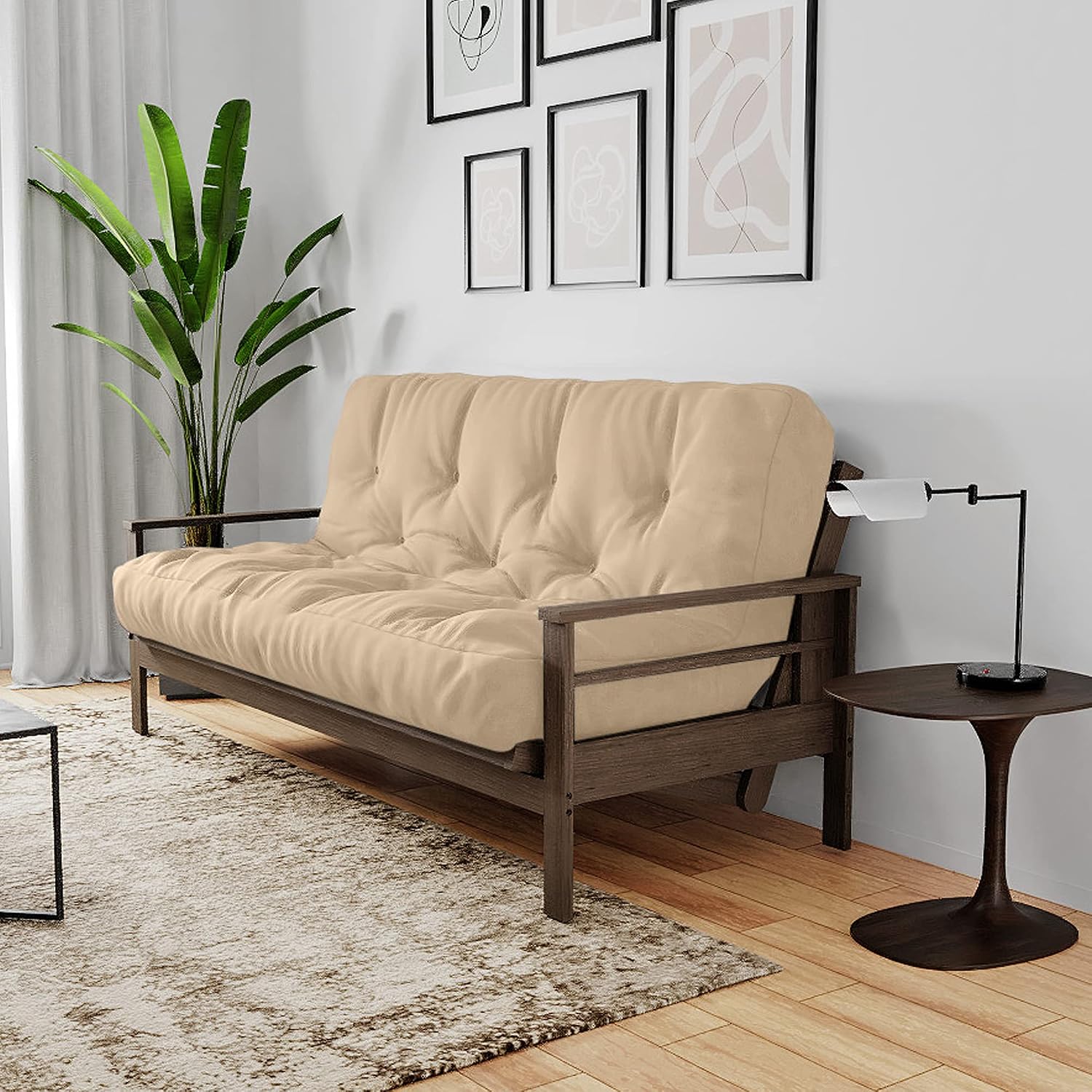 Royal Sleep Products by The Futon Factory 12 inch Foam Futon Mattress - Solid Black Fabric - Full Size - CertiPUR Certified Foams - Made in USA - (Frame not Included)