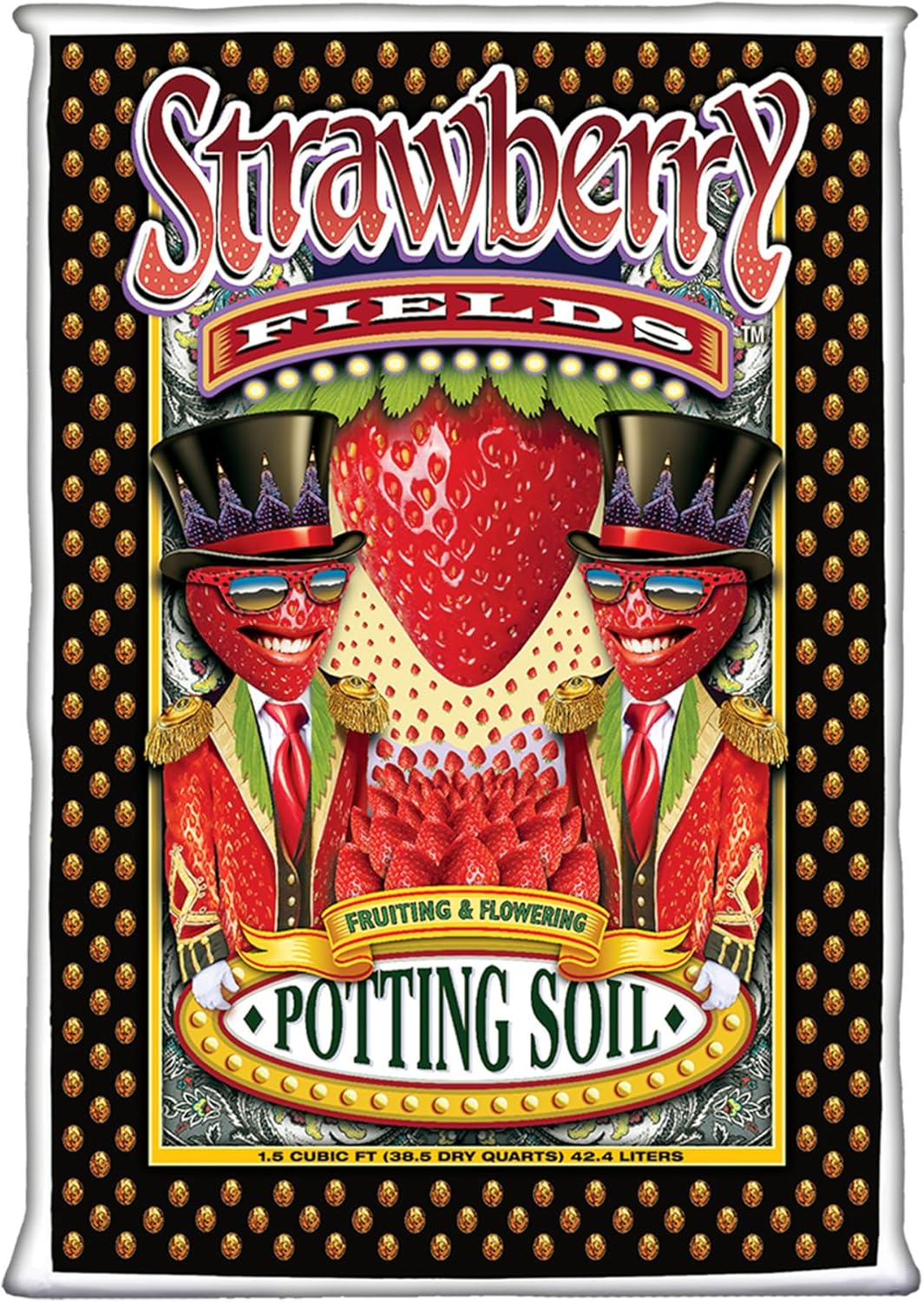 FoxFarm Strawberry Fields Fruiting & Flowering Potting Soil, 1.5cu ft - Designed to Pump Up Your Blooms, Fruits, and Berries - Made for the Fruiting and Flowering Stages of Plants