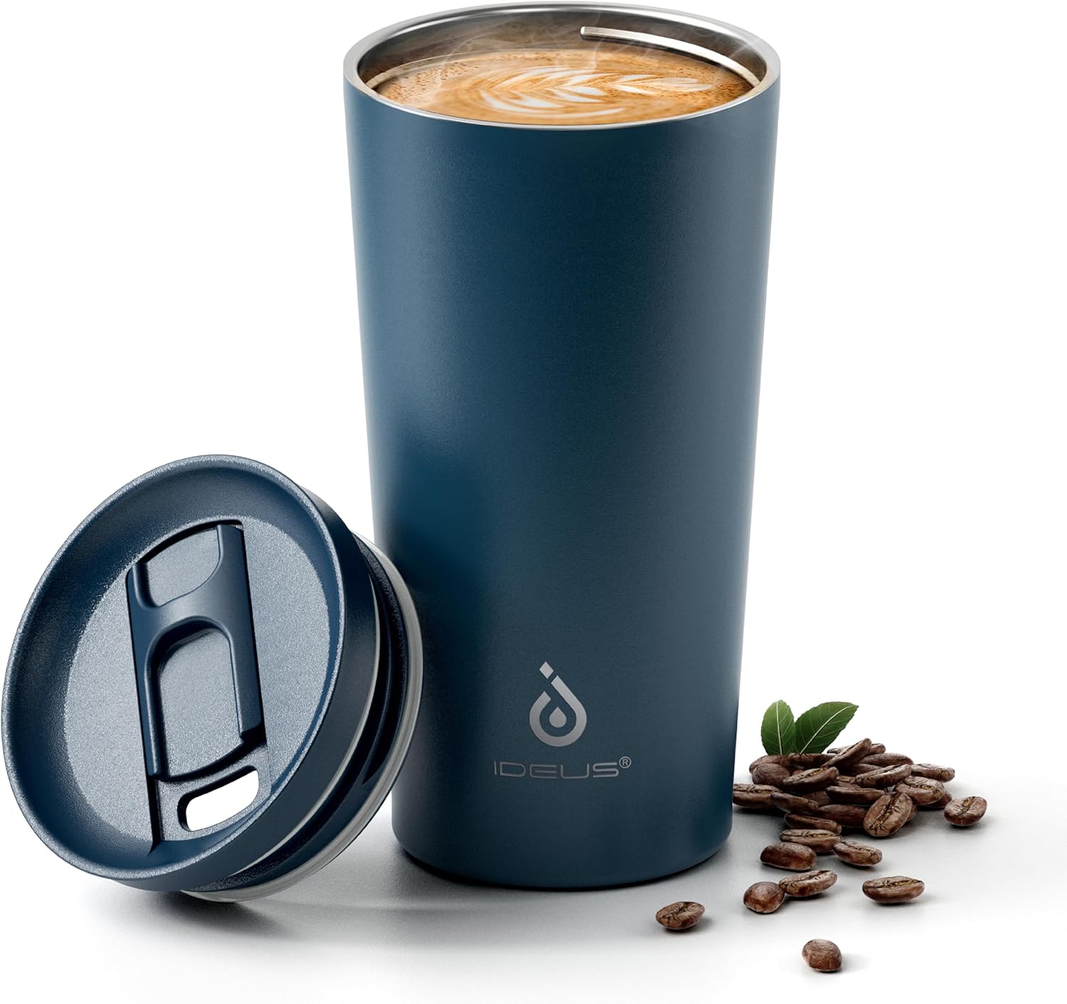 Ideus 20 oz Tumbler, Travel Coffee Mug with Splash Proof Sliding Lid, Double Wall Stainless Steel Vacuum Insulated Coffee Mug for Home and Office