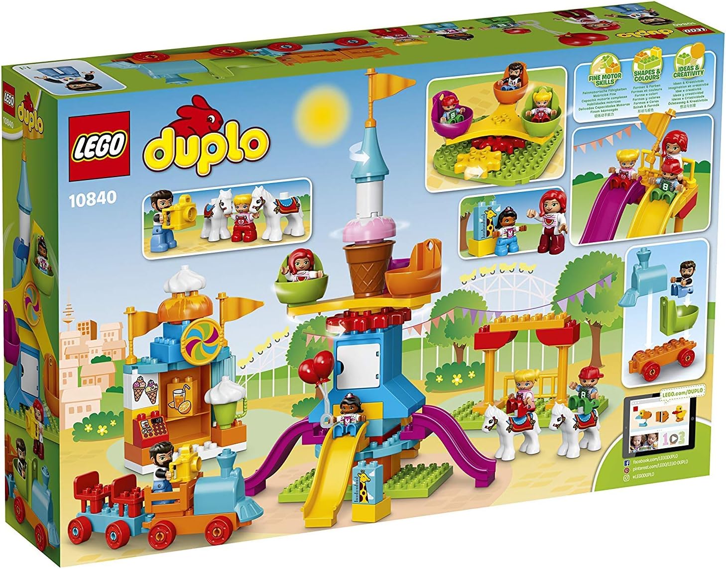 LEGO DUPLO Town Big Fair 10840 Role Play and Learning Building Blocks Set for Toddlers Including a Ferris Wheel, Carousel