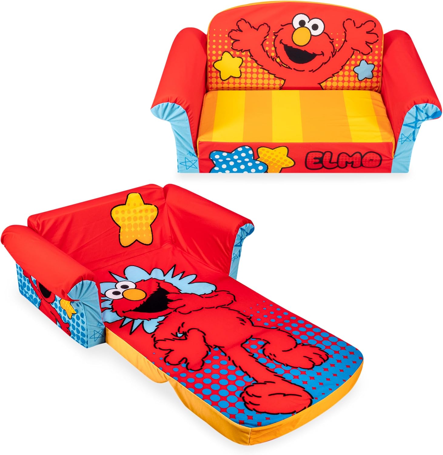 Marshmallow Furniture, Children's 2 in 1 Flip Open Foam Sofa, Minnie Mouse, by Spin Master | Pullout Foam Sleeper for Folding Lounging, Sitting, and Napping for Toddlers & Kids, Bedroom and Playroom Use