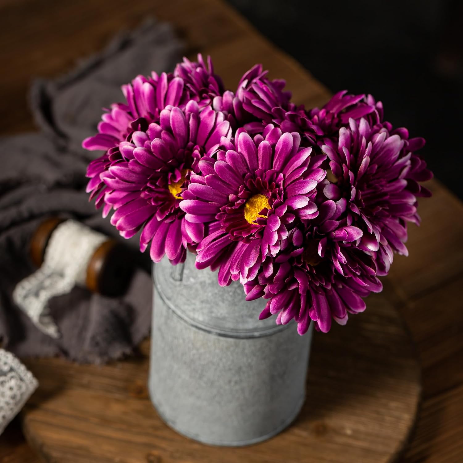 TOPIA Artificial African Daisies Flowers African Daisy Silk Flowers Artificial Gerbera Daisies Pack of 10 (Yellow)