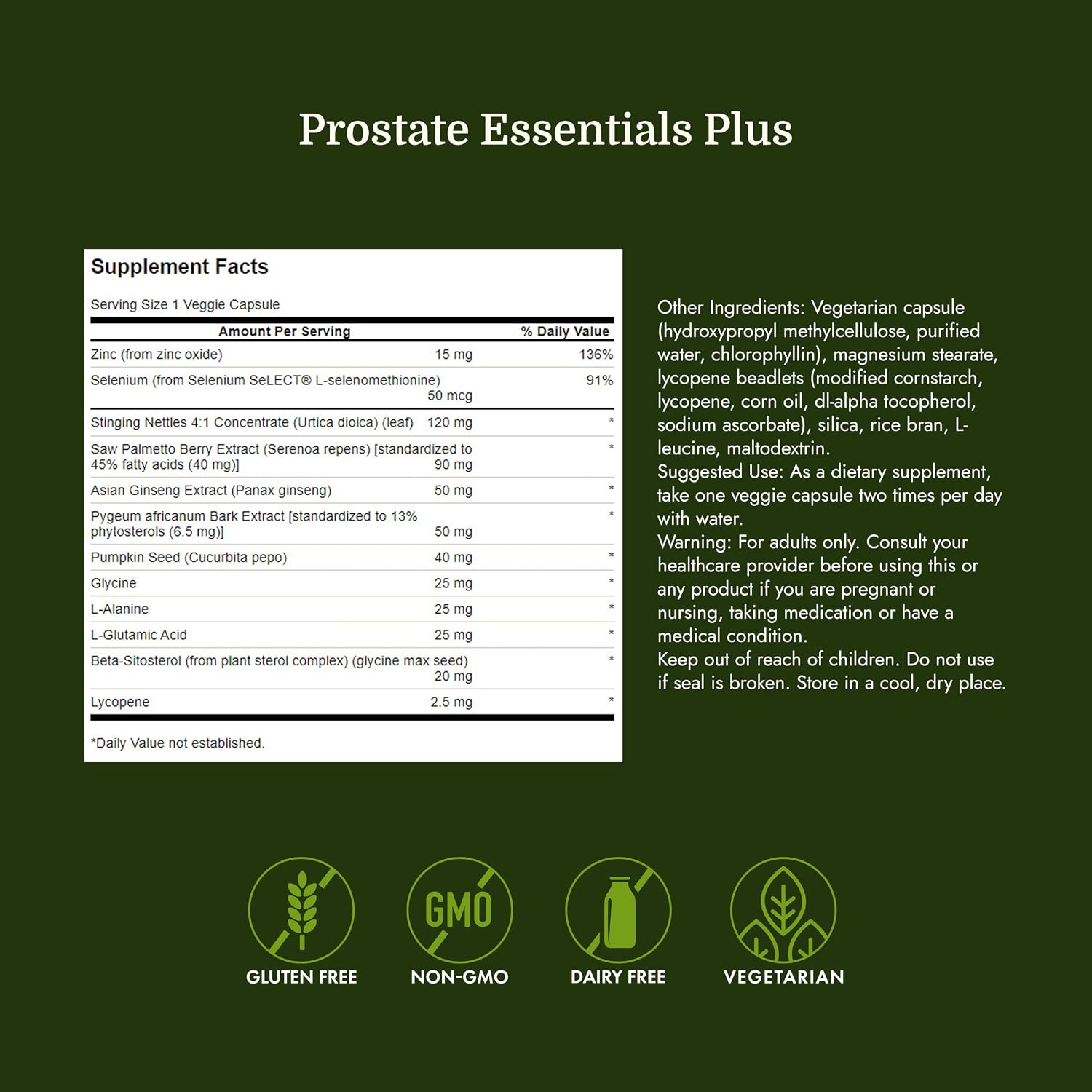 Swanson Prostate Essentials Plus Herbal Supplement for Men Over 40 Seeking Urinary and Prostate Health (180 Veggie Capsules)