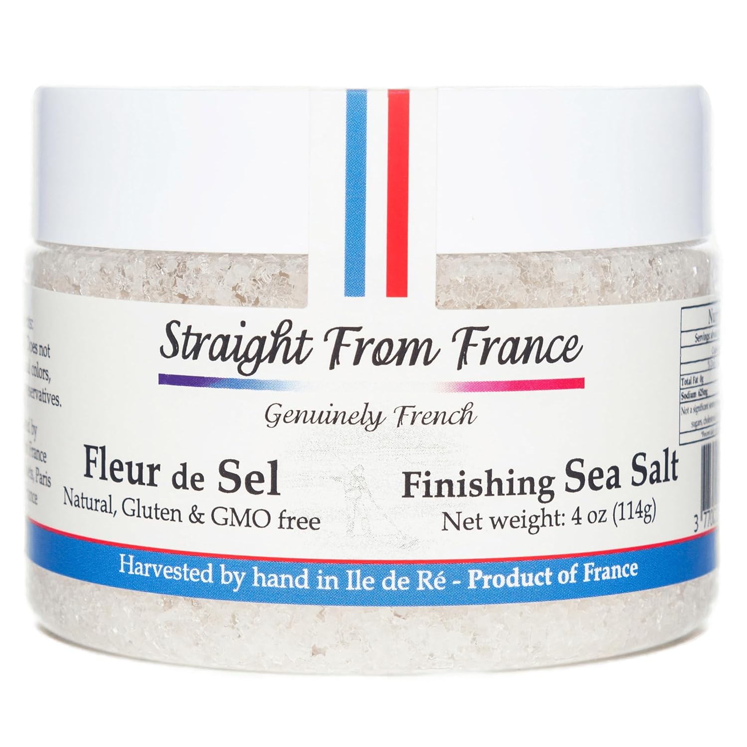 Straight from France Genuinely French Fleur De Sel Flaky Sea Salt | Finishing salt rich in minerals & electrolytes, flaky sea salt for baking and seasoning dishes, hand harvested, 1.5oz jar