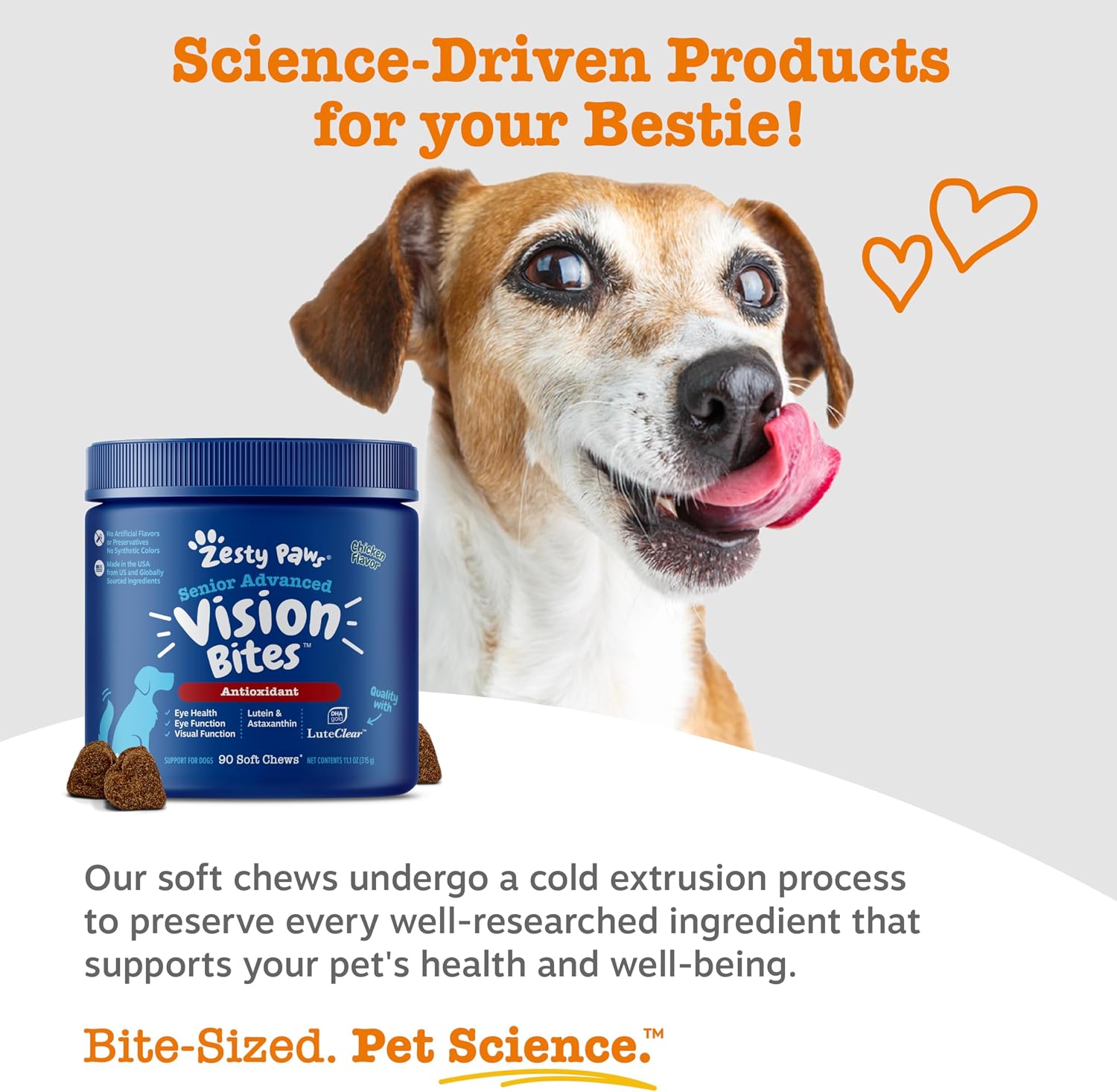 Zesty Paws Eye Supplement for Dogs - Vision Support with Antioxidants & Omega 3 Fatty Acids - 90 Chews