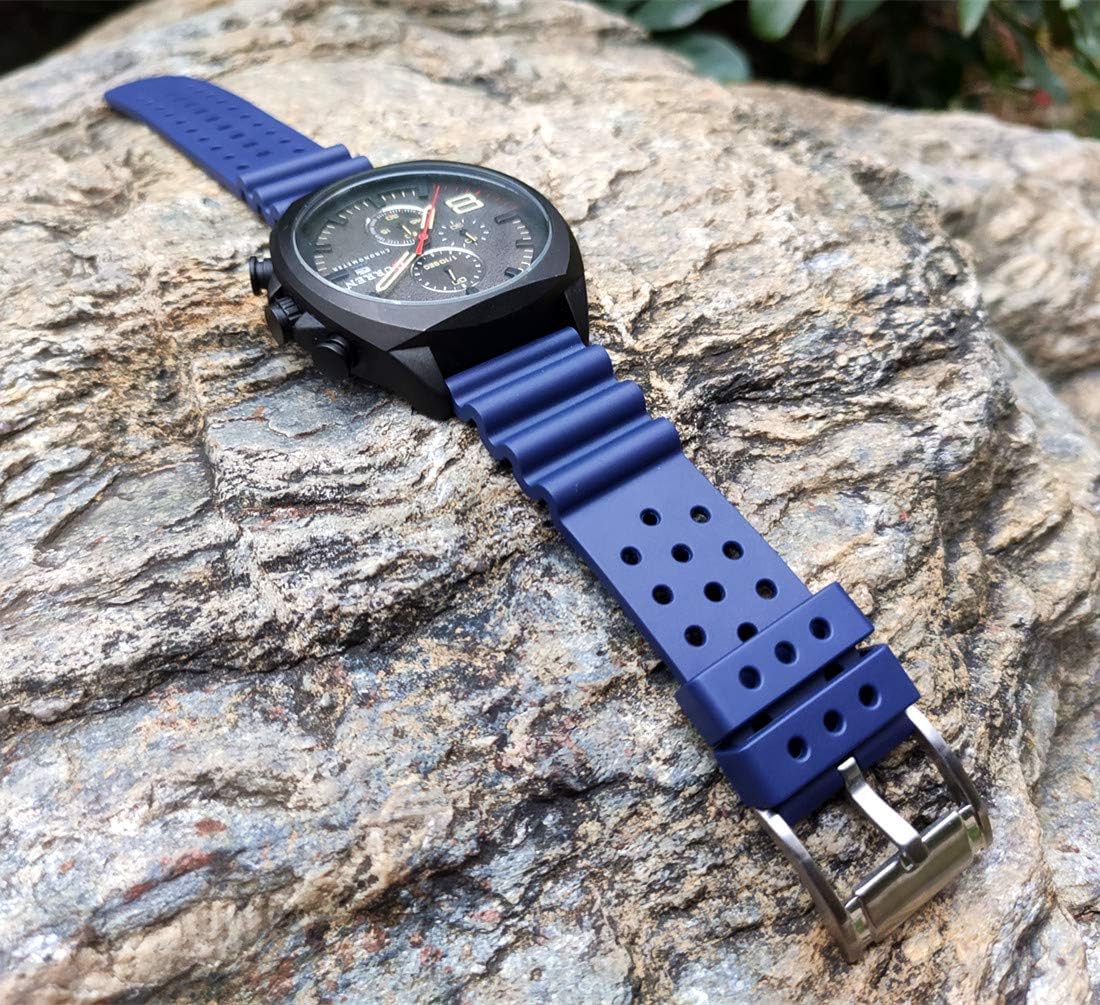 HUAFIY Silicone Watch Band 20mm22mm24mm FKM Rubber Watch Band for Men Women