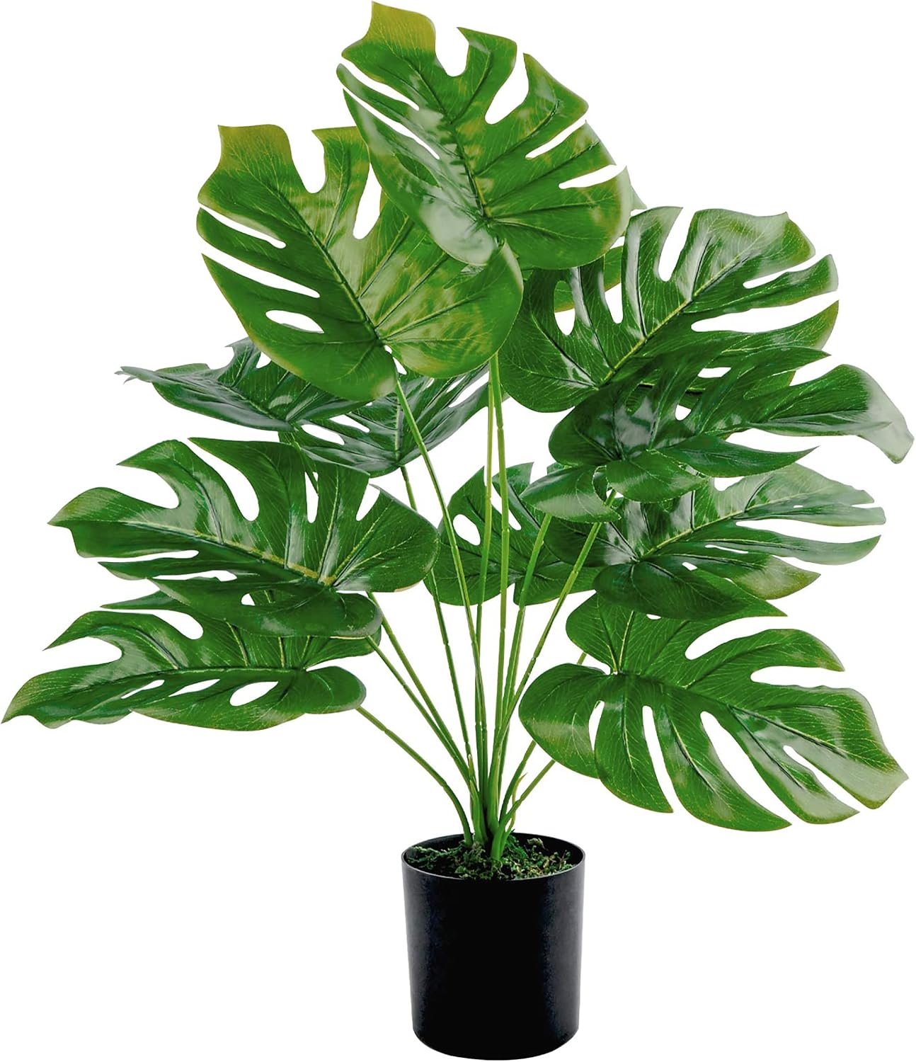 Toopify 19" Artificial Monstera Plant, Fake Plants for Indoor Outdoor Decor